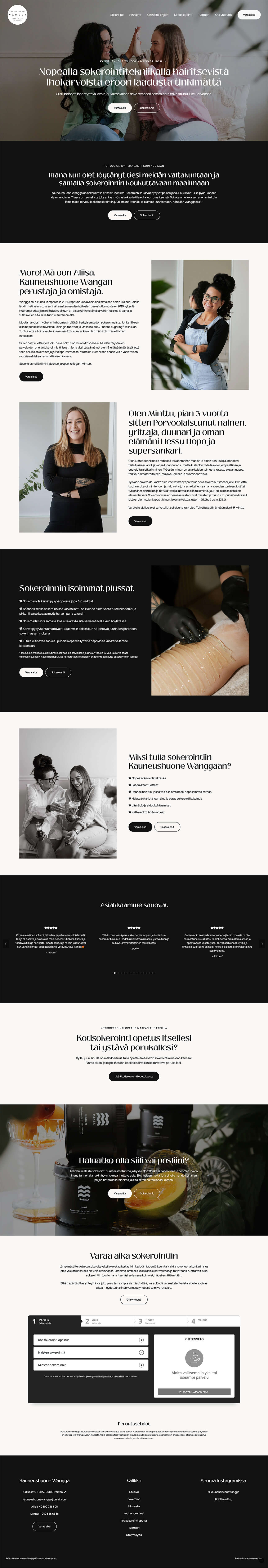 Kauneushuone-Wangga-Uusi-Etusivu Kauneuhuone Wangga kuva uudistetusta etusivusta